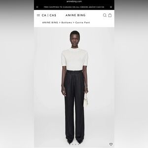 Anine Bing Black Wide Leg Pants